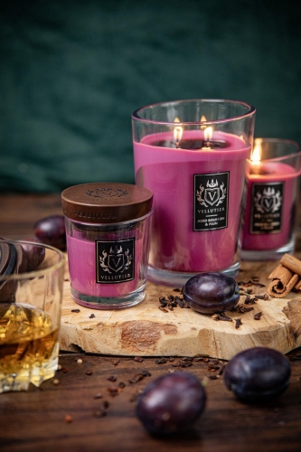 Duża świeca zapachowa Vellutier Aged Bourbon & Plum - 4