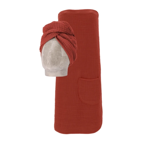Damski zestaw saunowy (Kilt + Turban) Vossen Wellness Spa 644 Terra